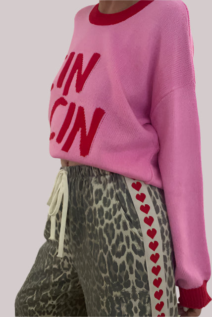 Leopard Heart Racer Pants