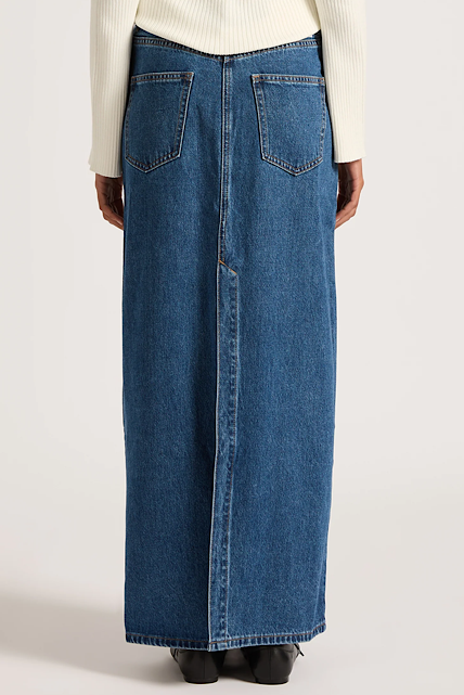 Organic Denim Maxi Skirt