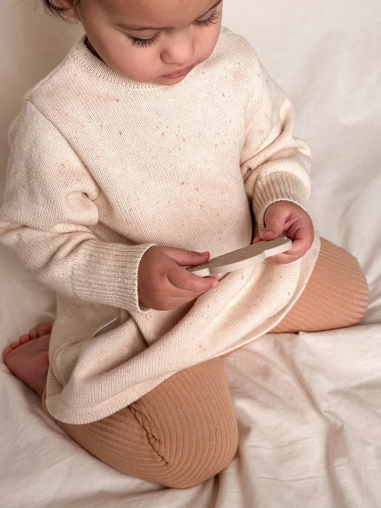 Long Sleeve Dress - Biscotti Fleck