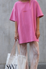 SSAINT No Vacancy Tee - Dark Pink Acid Wash