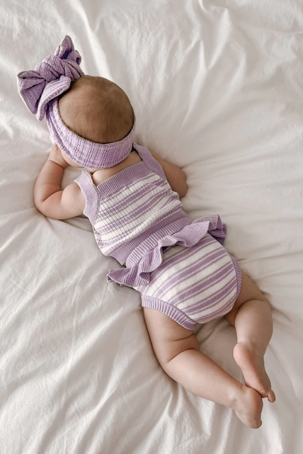 Knit Bloomer - Lavender Stripe