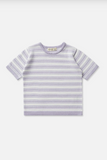Boxy Knit T-Shirt - Lavender Stripe